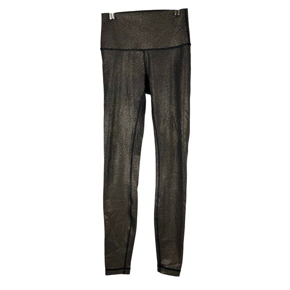 Lululemon Wunder Under High-Rise Tight Foil 28" Black Copper Women's Size 2 EUC - Picture 3 of 9